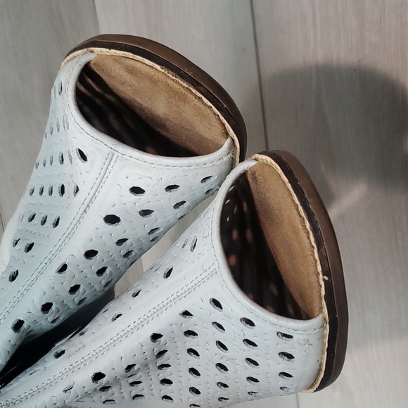 Toms Women Majorka Ankle Leather Peep Open Toe Heels boots shoes sz 8.5 - Picture 4 of 14